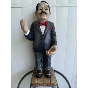 Waiter Butler Wine Bottle Holder Figurine Statue Tuxedo 24" Height